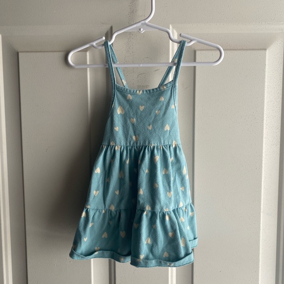 Cat & Jack 12mo Blue Heart Print Sleeveless dress - Picture 1 of 2